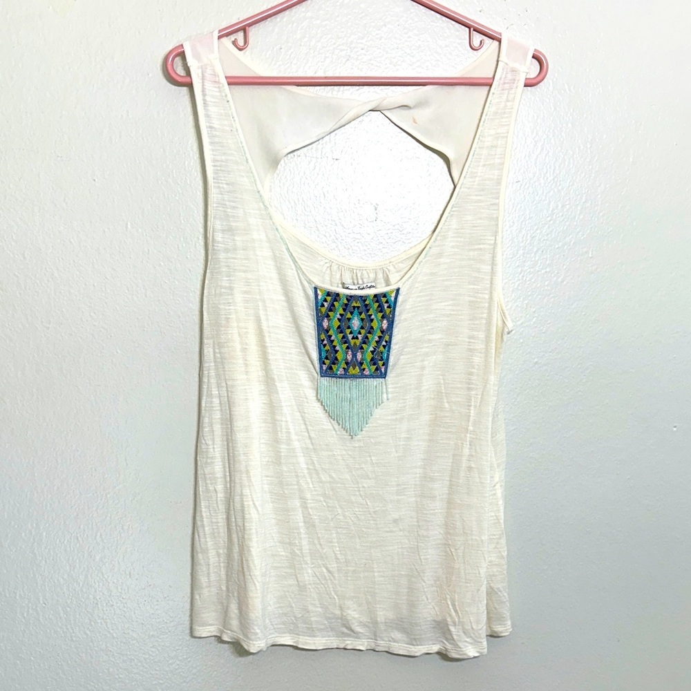 American Eagle Boho Beaded Detail Tank Top – Women’s XL